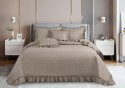 Narzuta z falbanką 160x220 Ruffy taupe falbanka romby glamour dekoracyjna I2 Narzuta z falbanką 160x220 Ruffy taupe falbanka romby glamour dekoracyjna I2