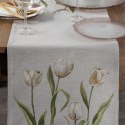 Obrus bieżnik 45x140 gobelinowy popielaty kwiaty Eurofirany Obrus bieżnik 45x140 gobelinowy popielaty kwiaty Eurofirany