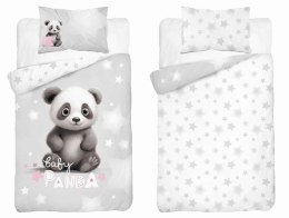 Pościel bawełniana 100x135 4998 B Mała Panda szara biała różowa poszewka 40x60 Mayamoo 22