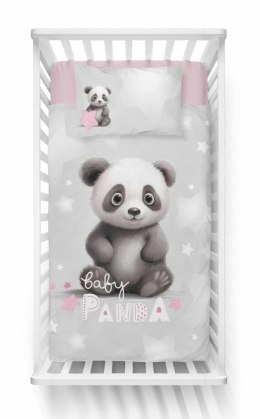 Pościel bawełniana 100x135 4998 B Mała Panda szara biała różowa poszewka 40x60 Mayamoo 22