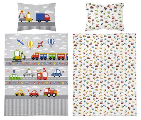 Pościel bawełniana 100x135 5139 B Pojazdy Droga szara wielokolorowa dziecięca do łóżeczka jedna poszewka 40x60 Mayamoo 26 Pościel bawełniana 100x135 5139 B Pojazdy Droga szara wielokolorowa dziecięca do łóżeczka jedna poszewka 40x60 Mayamoo 26