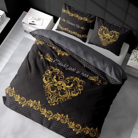 Pościel bawełniana 160x200 Home czarna żółta 3754 A Holland 78 Pościel bawełniana 160x200 Home czarna żółta 3754 A Holland 78