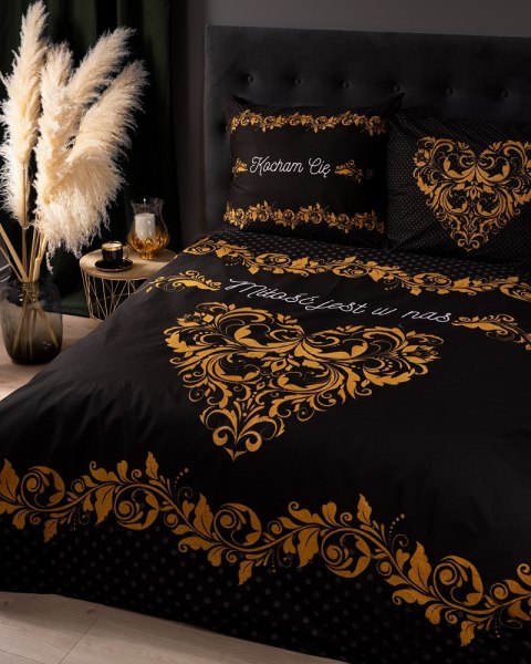 Pościel bawełniana 160x200 Home czarna żółta 3754 A Holland 78 Pościel bawełniana 160x200 Home czarna żółta 3754 A Holland 78