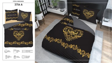 Pościel bawełniana 160x200 Home czarna żółta 3754 A Holland 78 Pościel bawełniana 160x200 Home czarna żółta 3754 A Holland 78