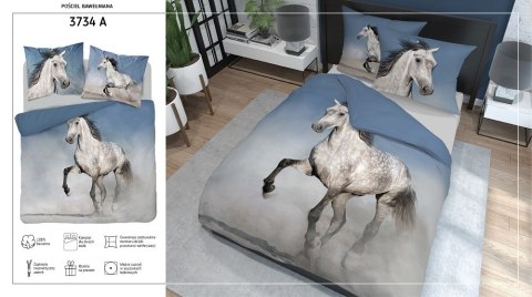 Pościel bawełniana 160x200 koń 3734 A 2 poszewki 70x80 Holland Natura 69 Pościel bawełniana 160x200 koń 3734 A 2 poszewki 70x80 Holland Natura 69