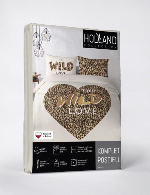 Pościel bawełniana 220x200 Wild love pantera beżowa 4097 A 2 poszewki 70x80 Holland 129 Pościel bawełniana 220x200 Wild love pantera beżowa 4097 A 2 poszewki 70x80 Holland 129