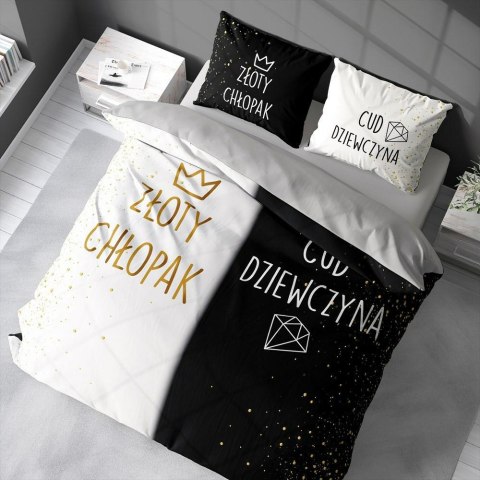Pościel bawełniana 220x200 Złoty chłopak Cud dziewczyna czarna biała 4319 A Holland 29 Pościel bawełniana 220x200 Złoty chłopak Cud dziewczyna czarna biała 4319 A Holland 29