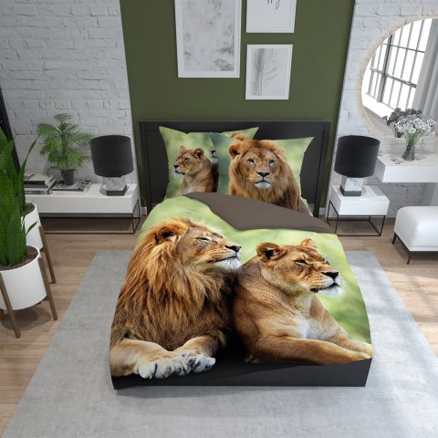 Pościel bawełniana 220x200 lew 3728 A 2 poszewki 70x80 Holland Natura 69 Pościel bawełniana 220x200 lew 3728 A 2 poszewki 70x80 Holland Natura 69