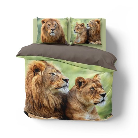 Pościel bawełniana 220x200 lew 3728 A 2 poszewki 70x80 Holland Natura 69 Pościel bawełniana 220x200 lew 3728 A 2 poszewki 70x80 Holland Natura 69