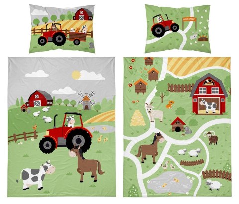 Pościel bawełniana 90x120 4791 B Farma zielona traktor czerwony Mayamoo 70 Pościel bawełniana 90x120 4791 B Farma zielona traktor czerwony Mayamoo 70