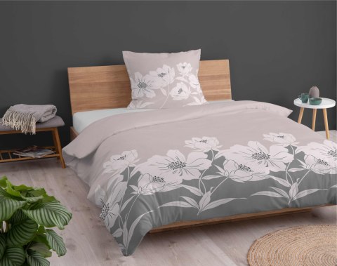 Pościel flanelowa 140x200 beżowa kwiaty z jedną poszewką 4948 B Flanela 2024 Pościel flanelowa 140x200 beżowa kwiaty z jedną poszewką 4948 B Flanela 2024