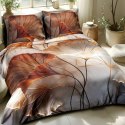 Pościel satynowa 140x200 Liście ruda brązowa 12407 SATYNLOVE PREMIUM Pościel satynowa 140x200 Liście ruda brązowa 12407 SATYNLOVE PREMIUM