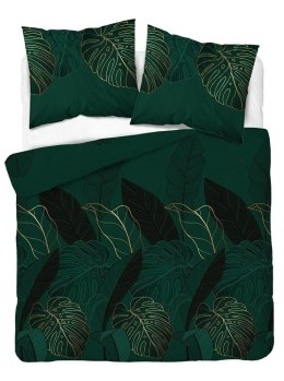 Pościel satynowa 180x200 4456 A zielona złota liście Home Satin 126