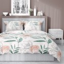 Pościel satynowa 180x200 4457 A biała zielona pudrowa kwiaty liście Home Satin 126 Pościel satynowa 180x200 4457 A biała zielona pudrowa kwiaty liście Home Satin 126