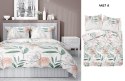 Pościel satynowa 180x200 4457 A biała zielona pudrowa kwiaty liście Home Satin 126 Pościel satynowa 180x200 4457 A biała zielona pudrowa kwiaty liście Home Satin 126