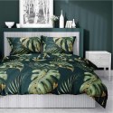 Pościel satynowa 180x200 4528 A zielona jasna liście monstery liście Home Satin 131