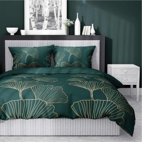 Pościel satynowa 180x200 4766 A zielona liście miłorzębu Home Satin 54 Pościel satynowa 180x200 4766 A zielona liście miłorzębu Home Satin 54