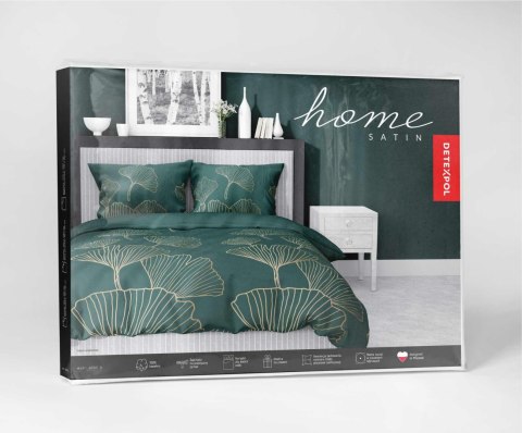 Pościel satynowa 180x200 4766 A zielona liście miłorzębu Home Satin 54 Pościel satynowa 180x200 4766 A zielona liście miłorzębu Home Satin 54