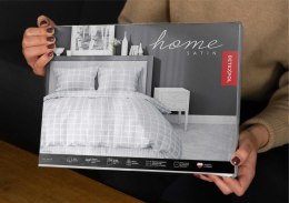 Pościel satynowa 180x200 Szara krata 4812 B Home Satin 58