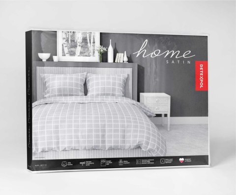 Pościel satynowa 180x200 Szara krata 4812 B Home Satin 58 Pościel satynowa 180x200 Szara krata 4812 B Home Satin 58