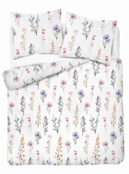 Pościel satynowa 220x200 biała wielokolorowa kwiaty 5091 B Home Satin 11
