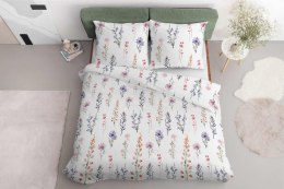 Pościel satynowa 220x200 biała wielokolorowa kwiaty 5091 B Home Satin 11