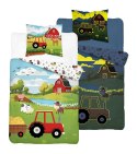 Pościel świecąca w ciemności 140x200 farma z traktorem 5545 A - Fluo 95