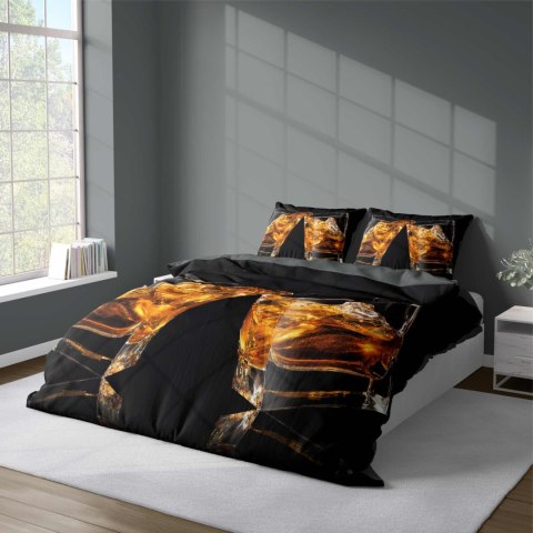Pościel z mikrofibry 3D 160x200 czarna szklanki Whisky 4182 A mikro 28 Pościel z mikrofibry 3D 160x200 czarna szklanki Whisky 4182 A mikro 28