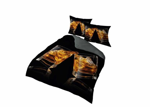 Pościel z mikrofibry 3D 160x200 czarna szklanki Whisky 4182 A mikro 28 Pościel z mikrofibry 3D 160x200 czarna szklanki Whisky 4182 A mikro 28
