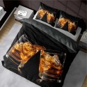 Pościel z mikrofibry 3D 160x200 czarna szklanki Whisky 4182 A mikro 28 Pościel z mikrofibry 3D 160x200 czarna szklanki Whisky 4182 A mikro 28