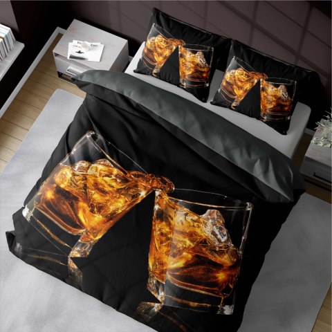 Pościel z mikrofibry 3D 160x200 czarna szklanki Whisky 4182 A mikro 28 Pościel z mikrofibry 3D 160x200 czarna szklanki Whisky 4182 A mikro 28