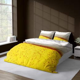 Pościel z mikrofibry 3D 160x200 żółta biała piwo z pianką 4219 A mikro 07