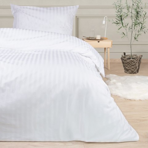 Poszewka hotelowa 40x40 biała adamaszkowa na zakładkę paski 2 cm Poszewka hotelowa 40x40 biała adamaszkowa na zakładkę paski 2 cm