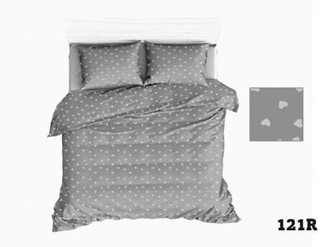 Poszwa bawełniana 160x200 R121 szara serca serduszka białe Poszwa bawełniana 160x200 R121 szara serca serduszka białe