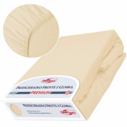 Prześcieradło frotte z gumką 140x200 beżowe jasne 047 Premium