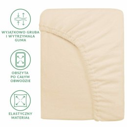 Prześcieradło frotte z gumką 140x200 beżowe jasne 047 Premium