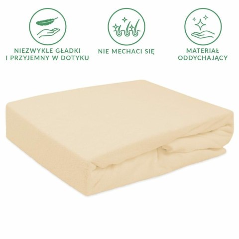 Prześcieradło frotte z gumką 140x200 beżowe jasne 047 Premium Prześcieradło frotte z gumką 140x200 beżowe jasne 047 Premium