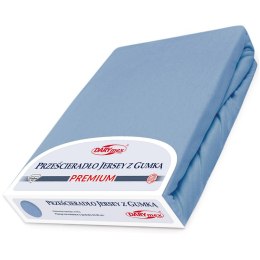 Prześcieradło jersey z gumką 90x200 niebieskie 009 Premium