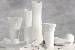 Wazon ceramiczny 13x13x63 Riso 38 kremowy Eurofirany