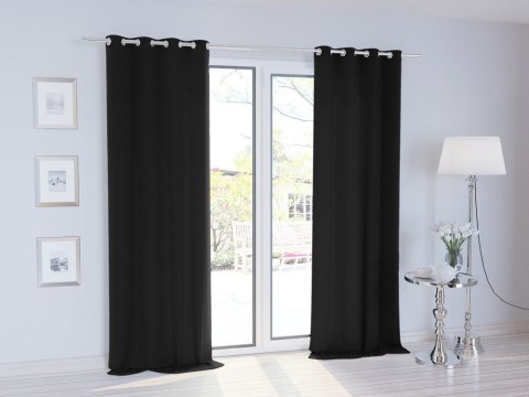 Zasłona zaciemniająca 140x250 czarna gotowa na przelotkach Hold Blackout Zasłona zaciemniająca 140x250 czarna gotowa na przelotkach Hold Blackout