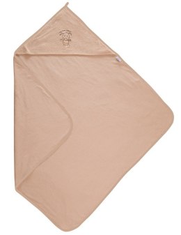 Okrycie kąpielowe niemowlęce 85x85 Frotte beżowy 16 z ozdobną aplikacją
