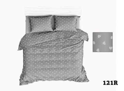 Pościel bawełniana 100x135 R121 szara serca serduszka białe 275D Pościel bawełniana 100x135 R121 szara serca serduszka białe 275D
