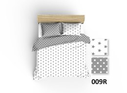 Pościel bawełniana 90x120 R009 szara biała gwiazdki grochy 126N 45N