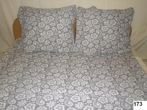 Pościel z kory 180x200 173 szara białe kwiatki guziki 100% bawełna gruba Pościel z kory 180x200 173 szara białe kwiatki guziki 100% bawełna gruba