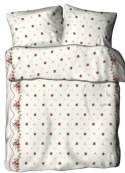 Poszewka bawełniana 40x40 1453E biała bordiura czerwona 96N Poszewka bawełniana 40x40 1453E biała bordiura czerwona 96N