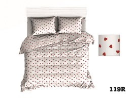 Poszewka bawełniana 40x40 R119 biała czerwona serca serduszka 314D