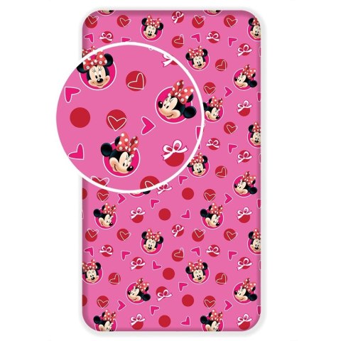 Prześcieradło bawełniane z gumką 90x200 Myszka Mini 2888 Minnie Mouse dla dzieci JF24 Prześcieradło bawełniane z gumką 90x200 Myszka Mini 2888 Minnie Mouse dla dzieci JF24