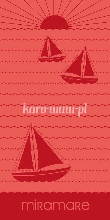 Ręcznik plażowy 70x140 Miramare 12 czerwony łódki boats welurowy 3952 Faro Ręcznik plażowy 70x140 Miramare 12 czerwony łódki boats welurowy 3952 Faro