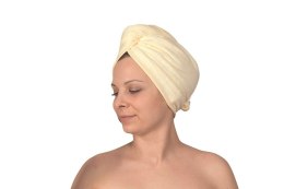 Turban kąpielowy tkanina frotte różowy