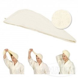 Turban kąpielowy tkanina frotte różowy